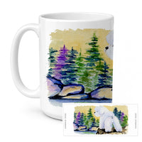 Bichon Frise Ceramic Coffee Mug 15 oz Decorative Large C Handle Mug Cup for Tea, Cocoa Hot Chocolate