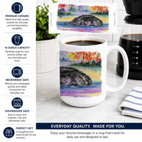 Newfoundland Ceramic Coffee Mug 15 oz Decorative Large C Handle Mug Cup for Tea, Cocoa Hot Chocolate