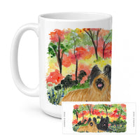 Briard Ceramic Coffee Mug 15 oz Decorative Large C Handle Mug Cup for Tea, Cocoa Hot Chocolate
