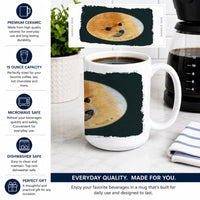 Pomeranian Ceramic Coffee Mug 15 oz Decorative Large C Handle Mug Cup for Tea, Cocoa Hot Chocolate