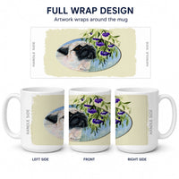 Pug Ceramic Coffee Mug 15 oz Decorative Large C Handle Mug Cup for Tea, Cocoa Hot Chocolate