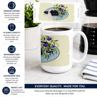 Pug Ceramic Coffee Mug 15 oz Decorative Large C Handle Mug Cup for Tea, Cocoa Hot Chocolate