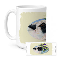 Pug Ceramic Coffee Mug 15 oz Decorative Large C Handle Mug Cup for Tea, Cocoa Hot Chocolate