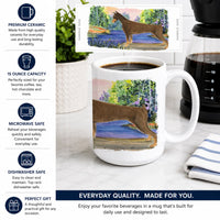 Doberman Ceramic Coffee Mug 15 oz Decorative Large C Handle Mug Cup for Tea, Cocoa Hot Chocolate