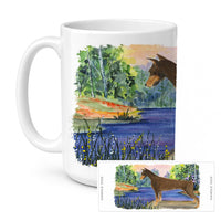 Doberman Ceramic Coffee Mug 15 oz Decorative Large C Handle Mug Cup for Tea, Cocoa Hot Chocolate