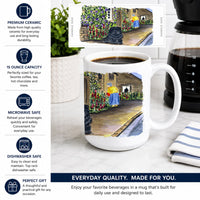 Chow Chow Ceramic Coffee Mug 15 oz Decorative Large C Handle Mug Cup for Tea, Cocoa Hot Chocolate