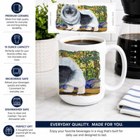 Keeshond Ceramic Coffee Mug 15 oz Decorative Large C Handle Mug Cup for Tea, Cocoa Hot Chocolate