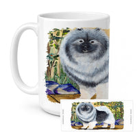 Keeshond Ceramic Coffee Mug 15 oz Decorative Large C Handle Mug Cup for Tea, Cocoa Hot Chocolate