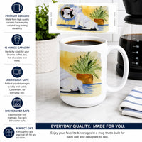 Bull Terrier Ceramic Coffee Mug 15 oz Decorative Large C Handle Mug Cup for Tea, Cocoa Hot Chocolate