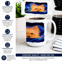 Yorkie Ceramic Coffee Mug 15 oz Decorative Large C Handle Mug Cup for Tea, Cocoa Hot Chocolate