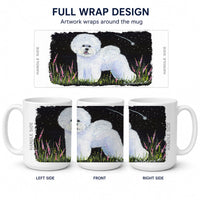 Bichon Frise Ceramic Coffee Mug 15 oz Decorative Large C Handle Mug Cup for Tea, Cocoa Hot Chocolate