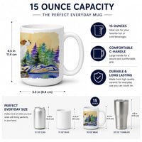 Setter Ceramic Coffee Mug 15 oz Decorative Large C Handle Mug Cup for Tea, Cocoa Hot Chocolate