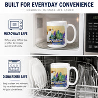 Setter Ceramic Coffee Mug 15 oz Decorative Large C Handle Mug Cup for Tea, Cocoa Hot Chocolate