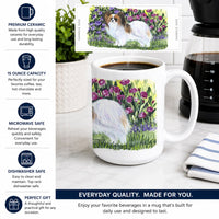 Papillon Ceramic Coffee Mug 15 oz Decorative Large C Handle Mug Cup for Tea, Cocoa Hot Chocolate
