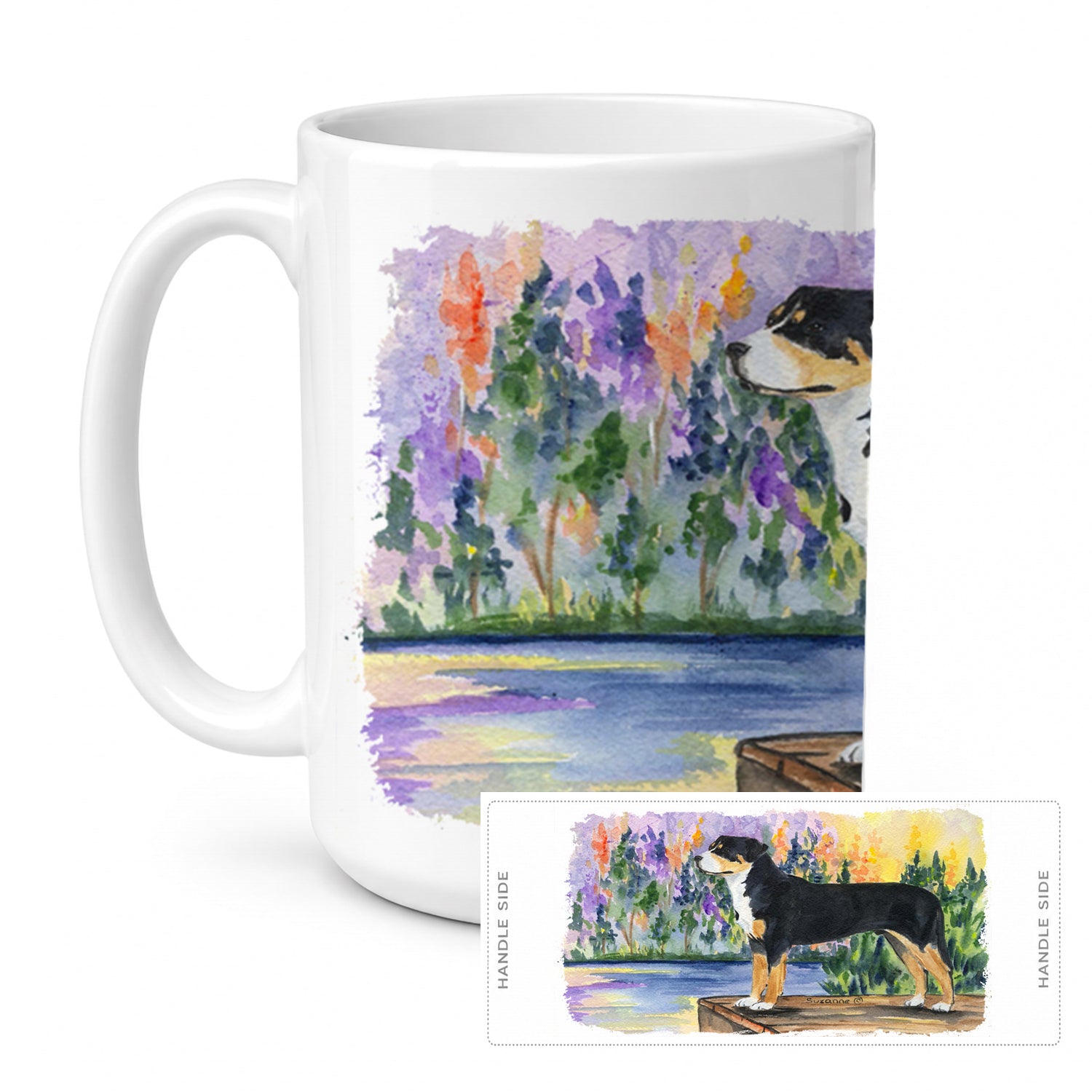 Greater Swiss Mountain Dog Ceramic Coffee Mug 15 oz Decorative Large C Handle Mug Cup for Tea, Cocoa Hot Chocolate