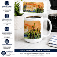 Pomeranian Ceramic Coffee Mug 15 oz Decorative Large C Handle Mug Cup for Tea, Cocoa Hot Chocolate