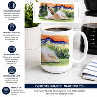 Shih Tzu Ceramic Coffee Mug 15 oz Decorative Large C Handle Mug Cup for Tea, Cocoa Hot Chocolate