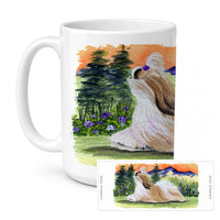 Shih Tzu Ceramic Coffee Mug 15 oz Decorative Large C Handle Mug Cup for Tea, Cocoa Hot Chocolate