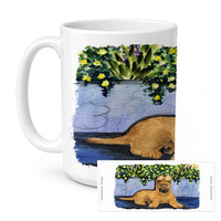 Briard Ceramic Coffee Mug 15 oz Decorative Large C Handle Mug Cup for Tea, Cocoa Hot Chocolate