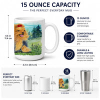 Yorkie Ceramic Coffee Mug 15 oz Decorative Large C Handle Mug Cup for Tea, Cocoa Hot Chocolate