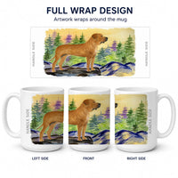 Tosa Inu Ceramic Coffee Mug 15 oz Decorative Large C Handle Mug Cup for Tea, Cocoa Hot Chocolate