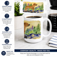 Tosa Inu Ceramic Coffee Mug 15 oz Decorative Large C Handle Mug Cup for Tea, Cocoa Hot Chocolate