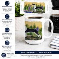 Basenji Ceramic Coffee Mug 15 oz Decorative Large C Handle Mug Cup for Tea, Cocoa Hot Chocolate