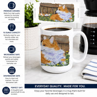 Corgi Ceramic Coffee Mug 15 oz Decorative Large C Handle Mug Cup for Tea, Cocoa Hot Chocolate