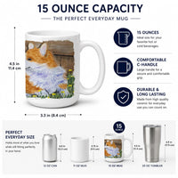 Corgi Ceramic Coffee Mug 15 oz Decorative Large C Handle Mug Cup for Tea, Cocoa Hot Chocolate