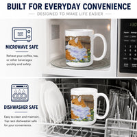 Corgi Ceramic Coffee Mug 15 oz Decorative Large C Handle Mug Cup for Tea, Cocoa Hot Chocolate