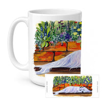 Maltese Ceramic Coffee Mug 15 oz Decorative Large C Handle Mug Cup for Tea, Cocoa Hot Chocolate