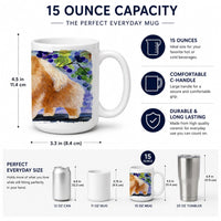 Pomeranian Ceramic Coffee Mug 15 oz Decorative Large C Handle Mug Cup for Tea, Cocoa Hot Chocolate