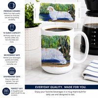 Clumber Spaniel Ceramic Coffee Mug 15 oz Decorative Large C Handle Mug Cup for Tea, Cocoa Hot Chocolate