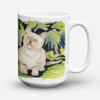 Cat - Burmese Ceramic Coffee Mug 15 oz Decorative Large C Handle Mug Cup for Tea, Cocoa Hot Chocolate
