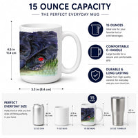 Newfoundland Ceramic Coffee Mug 15 oz Decorative Large C Handle Mug Cup for Tea, Cocoa Hot Chocolate