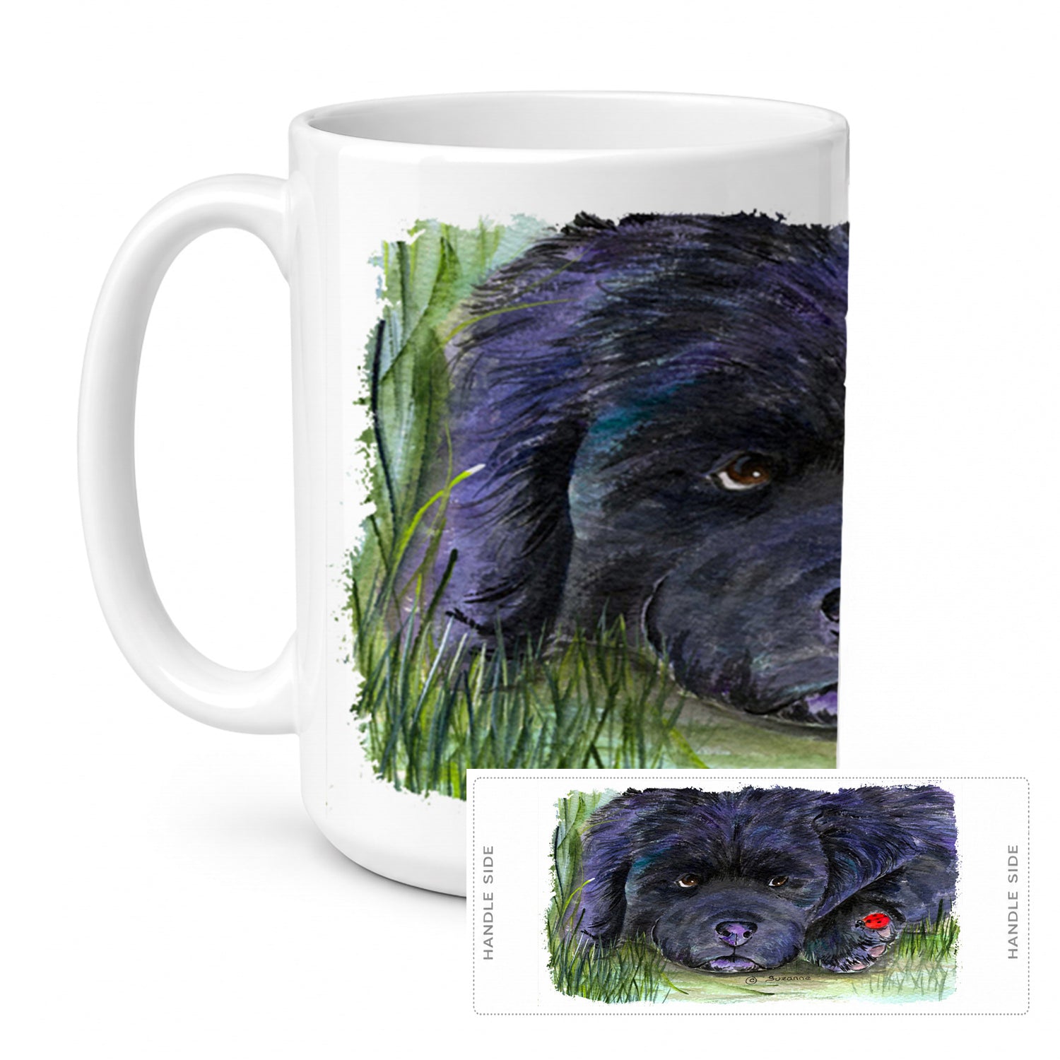 Newfoundland Ceramic Coffee Mug 15 oz Decorative Large C Handle Mug Cup for Tea, Cocoa Hot Chocolate