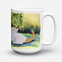 Cat Ceramic Coffee Mug 15 oz Decorative Large C Handle Mug Cup for Tea, Cocoa Hot Chocolate
