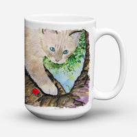 Cat - Birman Ceramic Coffee Mug 15 oz Decorative Large C Handle Mug Cup for Tea, Cocoa Hot Chocolate