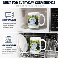 Old English Sheepdog Ceramic Coffee Mug 15 oz Decorative Large C Handle Mug Cup for Tea, Cocoa Hot Chocolate