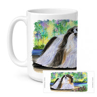 Shih Tzu Ceramic Coffee Mug 15 oz Decorative Large C Handle Mug Cup for Tea, Cocoa Hot Chocolate