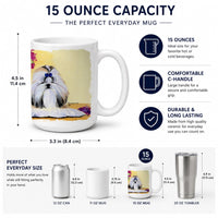 Shih Tzu Ceramic Coffee Mug 15 oz Decorative Large C Handle Mug Cup for Tea, Cocoa Hot Chocolate