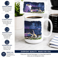 Bull Terrier Ceramic Coffee Mug 15 oz Decorative Large C Handle Mug Cup for Tea, Cocoa Hot Chocolate
