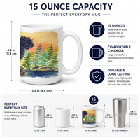 Puli Ceramic Coffee Mug 15 oz Decorative Large C Handle Mug Cup for Tea, Cocoa Hot Chocolate