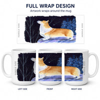 Starry Night Corgi Ceramic Coffee Mug 15 oz Decorative Large C Handle Mug Cup for Tea, Cocoa Hot Chocolate