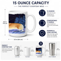 Starry Night Corgi Ceramic Coffee Mug 15 oz Decorative Large C Handle Mug Cup for Tea, Cocoa Hot Chocolate