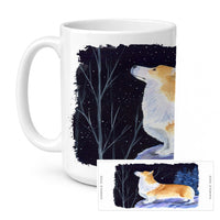 Starry Night Corgi Ceramic Coffee Mug 15 oz Decorative Large C Handle Mug Cup for Tea, Cocoa Hot Chocolate