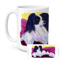 Papillon Ceramic Coffee Mug 15 oz Decorative Large C Handle Mug Cup for Tea, Cocoa Hot Chocolate