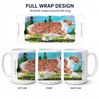 Australian Shepherd Ceramic Coffee Mug 15 oz Decorative Large C Handle Mug Cup for Tea, Cocoa Hot Chocolate
