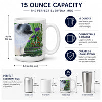 Keeshond Ceramic Coffee Mug 15 oz Decorative Large C Handle Mug Cup for Tea, Cocoa Hot Chocolate
