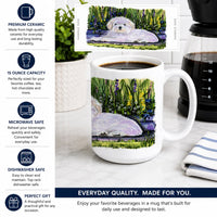 Coton de Tulear Ceramic Coffee Mug 15 oz Decorative Large C Handle Mug Cup for Tea, Cocoa Hot Chocolate